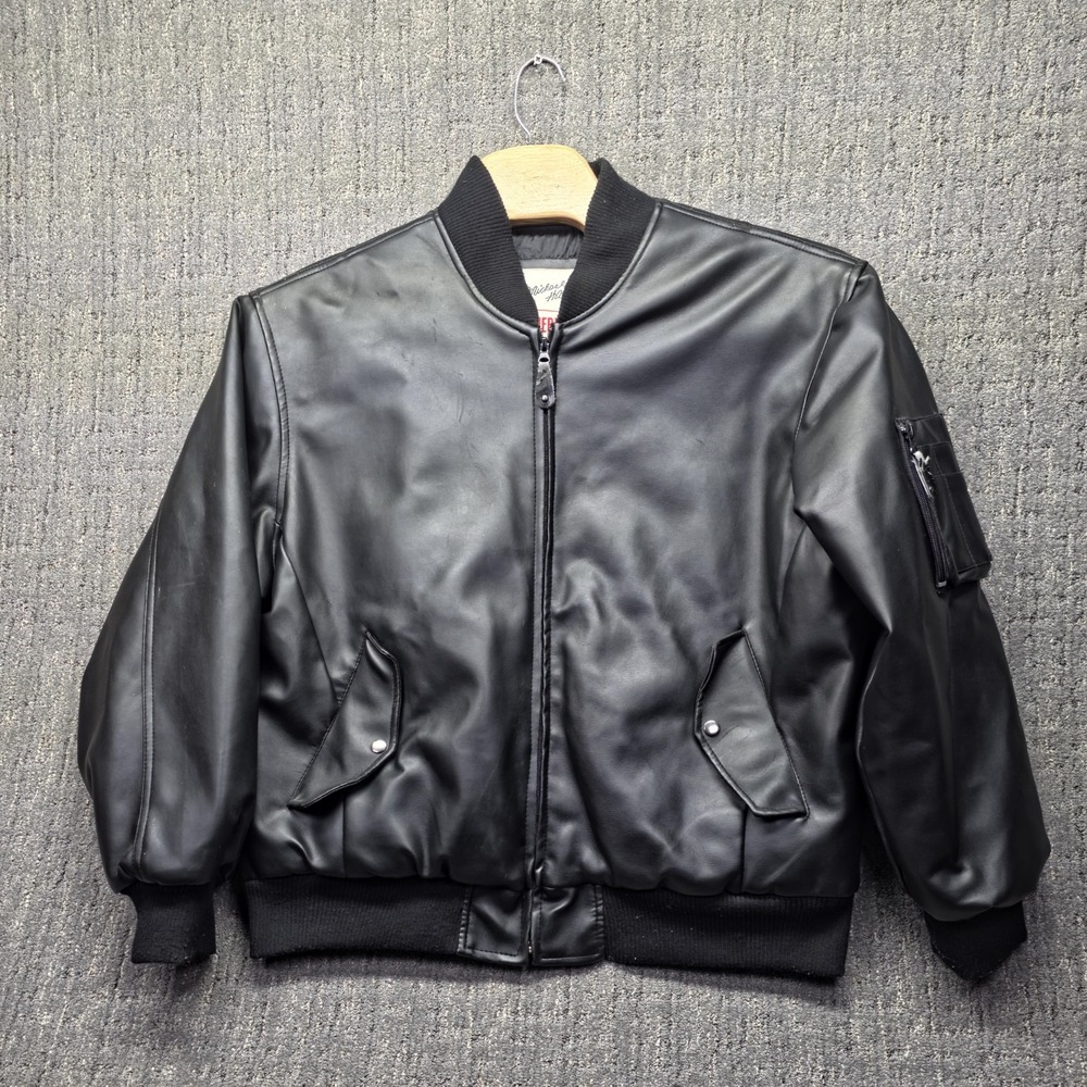 Michael Hoban WHEREMI US Marines Bomber Jacket XL Faux Leather USMC Patch Spello